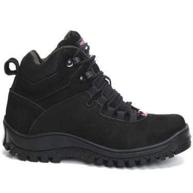 Imagem de Bota Adventure Couro Feminina Nobuck Cadarço Cano Médio