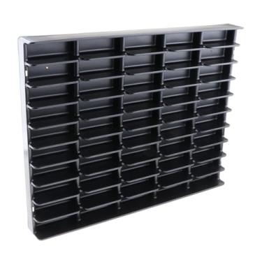 Imagem de menolana 1/64 escala de exibição de carros Modelo de carros de carros Proteção Organizador Armário de armazenamento Prateleira para pequenas bonecas brinquedos, Preto