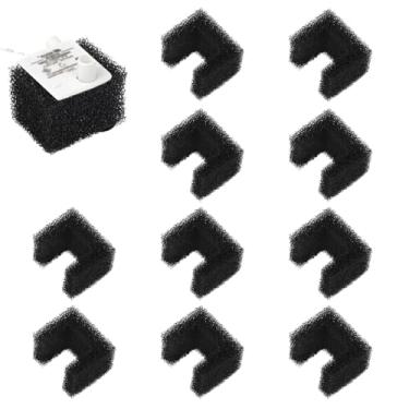 Imagem de 10 peças de substituição de filtro de espuma para fonte de água para animais de estimação, filtros de fonte de água potável para animais de estimação pretos compatíveis com PetSafe Viva 1,8 g e