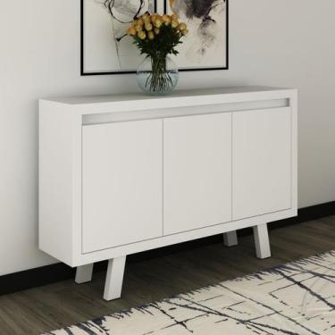 Imagem de Balcão com 3 Portas para Escritório 135x87cm ME4120 Branco - Tecno Mob