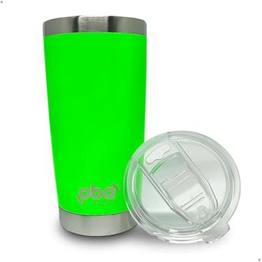 Imagem de Copo Térmico Abridor Cerveja Embutido Tampa 591ml Verde Neon