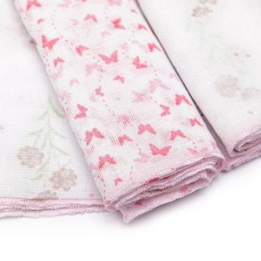 Imagem de Kit 3 Fraldas Babete Paninho De Boca Bebê Estampado Algodão - Papizinh