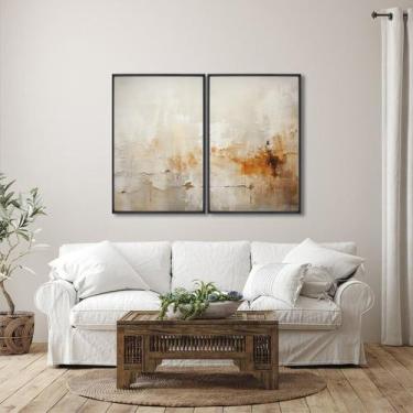 Imagem de Quadro Decorativo Modelo Rústico com 2 Telas de Parede para Sala Quart