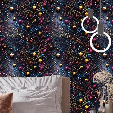 Imagem de Papel de Parede Gamer 3D gafite auto colante efeito pixel tecnologia g