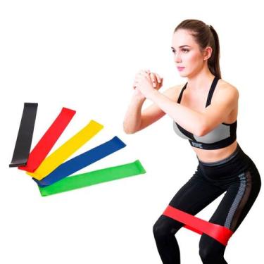 Imagem de Kit 5 Faixas Elásticas Academia Casa e Fisioterapia