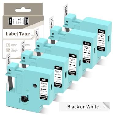 Imagem de EazeID LM1600 D1600 Recargas de etiquetadora compatível com Dymo D1 45013 S0720530 Fita de etiquetagem LabelManager 160 280 360D Colorpop D1 fita de etiqueta, 1/2 polegada x 23Ft 5PK 3D21 preto sobre