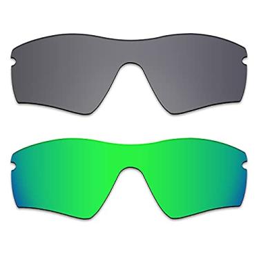 Imagem de Kygear Lentes de substituição à prova de brilho de 12 mm compatíveis com óculos de sol Oakley Radar Path Aoo9151ls, Preto e verde, 1