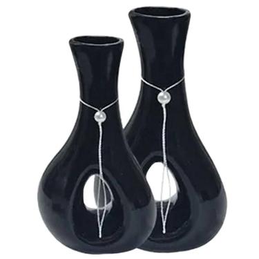 Imagem de Par De Vasos Furados Em Cerâmica De Aparador Black