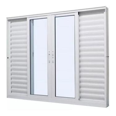 Imagem de Veneziana 6 Folhas 1.00x2.00 Branca Linha 25  - RV PORTAS E JANELAS, 1