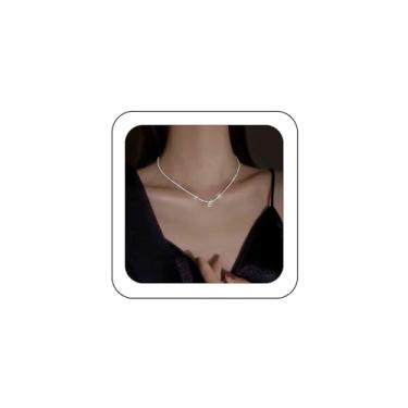 Imagem de Ximdble Colar de corrente vintage com glitter Gypsophila verde esmeralda cristal pingente colar prata brilhante gargantilha colar gargantilha verde esmeralda colar joia para mulheres, Zinco, Sem Pedra