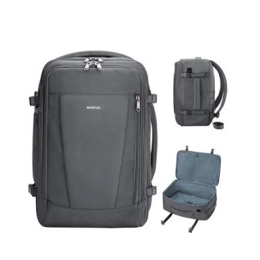 Imagem de Mochila de viagem ECOHUB 17" com porta USB e capa de bagagem cinza