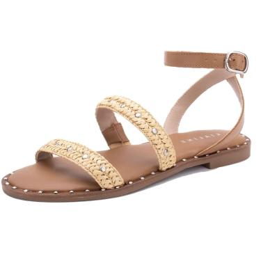 Imagem de Sandália Feminina Rasteira Charllote Palha Elegant Lia Line