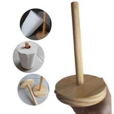 Imagem de Porta Papel Toalha Casa Cozinha Suporte Natural Madeira - B.B.B