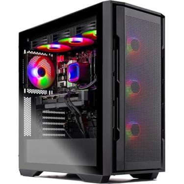 Imagem de Computador de mesa para jogos Skytech Rampage, Ryzen 7 9700X 3,8 GHz (5,5 GHz Turbo Boost), NVIDIA RTX 5070 Ti 16GB GDDR7, SSD Gen4 de 1TB, RAM DDR5 de 32 GB, 5600 RGB, PSU dourada de 850 W, ARGB AIO