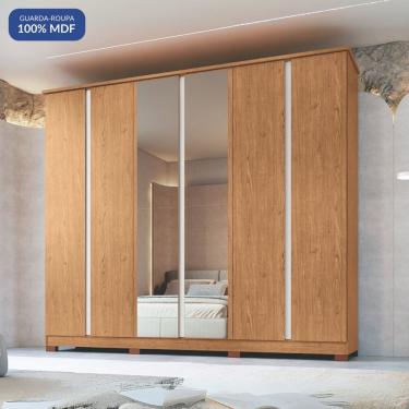 Imagem de Guarda Roupa 6 Portas 4 Gavetas Zeus Cedro