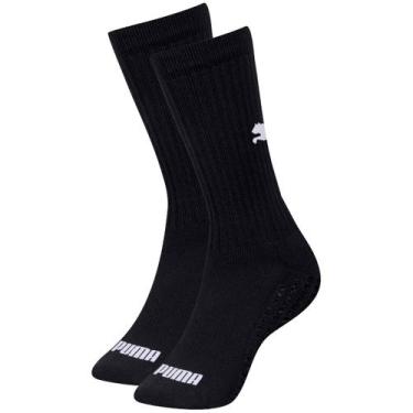 Imagem de Par de Meias Puma Traction Calcanhar Verdadeiro Atoalhado Adulto Cano 