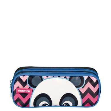 Imagem de Estojo 2 Compartimentos Sestini Plus Panda Colorido Sestini-Feminino