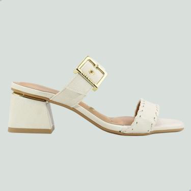 Imagem de Tamanco Feminino Vizzano Napa Calf Tira Pronta Branco Off