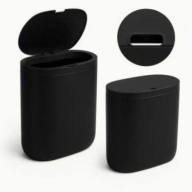 Imagem de Lixeira Tampa Abertura Inteligente Slim Plástico Capacidade de 14 Litr