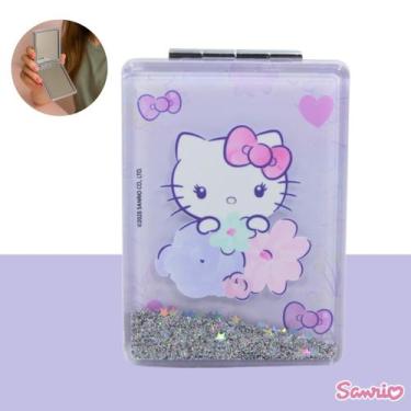 Imagem de Espelho Hello Kitty Maquiagem Duplo Aumento Bolsa Bolso - Sanrio