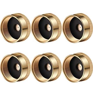 Imagem de Boné de refil de latão sólido de 6 peças, tampa de garrafa de propano de 3,8 kg, tampa de proteção de cilindro selada a gás