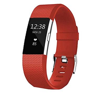 Imagem de Pulseiras de substituição para Fitbit Charge 2, pulseiras clássicas de silicone ajustáveis para Fitbit Charge 2, mulheres e homens