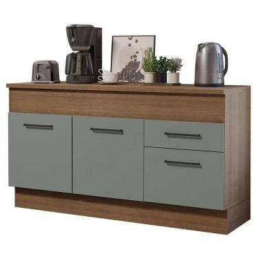 Imagem de Balcão De Pia 150 Cm 2 Portas E 2 Gavetas Rustic/Cinza