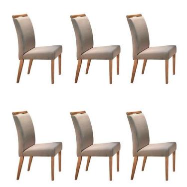 Imagem de Conjunto com 6 Cadeiras de Jantar Ciana Creme - Mobly
