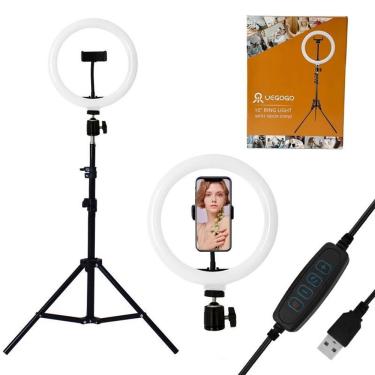 Imagem de Ring Light 10 (26cm) Polegadas + Tripé 160cm + Phone Clip + Adaptador Ball Head