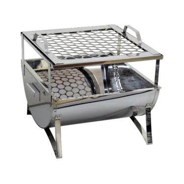 Imagem de Churrasqueira Praia E Campo Aço Inox Com Grelha 30X28X24Cm