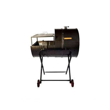Imagem de Churrasqueira Meio Bafo Meio Grill 200L Grelha,Suporte Rodas