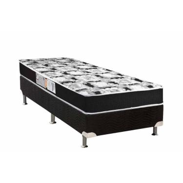 Imagem de Cama Box Solteiro: Colchão Espuma D33 Luckspuma Supreme Black Pró Saúde Duplo + Base Black(88X188)