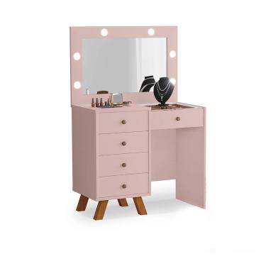 Imagem de Penteadeira Nice Com Led Rosê