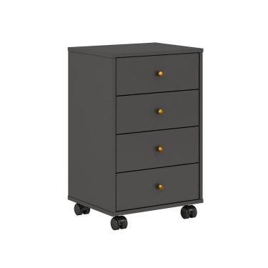 Imagem de Gaveteiro Office Presence 4 Gavetas Com Rodizio Demobile Cor:amendola-grafito