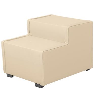 Imagem de Escada Estofada 2 Degraus Para Cachorro Gato E Maca De Estetica Suede Cor Azul Marinho