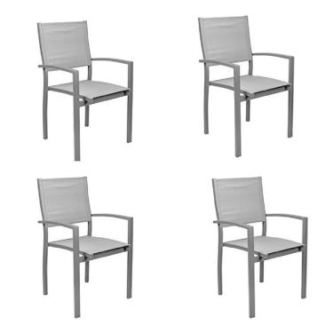 Imagem de Conjunto 4 Cadeira Alumínio Angra Grafite