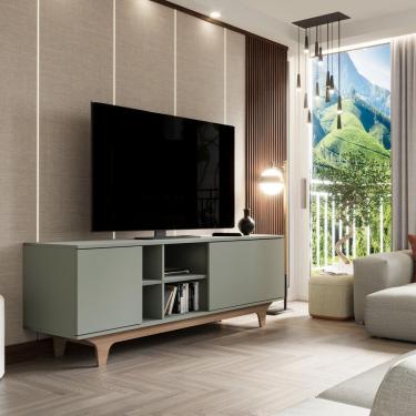 Imagem de Rack Para Sala De Estar Lars 160x55x40cm Verde-freijó