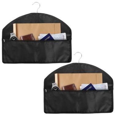 Imagem de SAFEPacote com 2 cabides seguros para desvio, bolso oculto para objetos de valor, cabe sob roupas penduradas, cofre oculto portátil para armazenamento de segurança em casa e viagem, cabide de