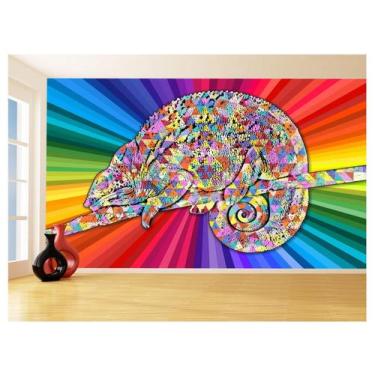 Imagem de Papel De Parede 3D Animais Pop Art Camaleão Pet 3,5M Pxa12 - Você Deco