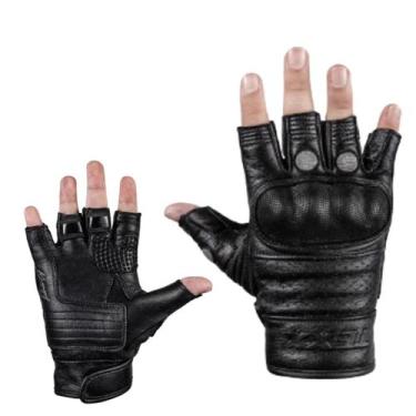Imagem de Luva Moto Texx Liberty Meio Dedo Couro Protetor Motociclista, PP-XS