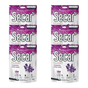 Imagem de Kit Com 6 Desumidificador Secar Closet Lavanda Kids Sem Perfume 250g Antimofo com Aroma Suave Para Armários Roupas Ambientes Fechados (6, Lavanda)