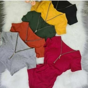 Imagem de Body feminino malha canelada com bojo decote ziper - MODA FILO, Off wh