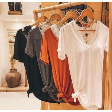 Imagem de Blusa podrinha feminina tshirt manga curta blog - Filó modas, Laranja,