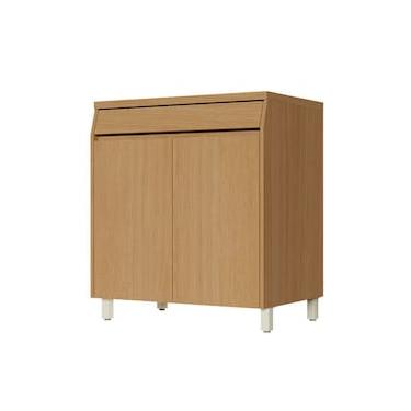 Imagem de Balcão Nesher Simone Mendes com 2 Portas, 1 Gaveta e 1 Prateleira - 80cm de largura - Carvalho/Greige