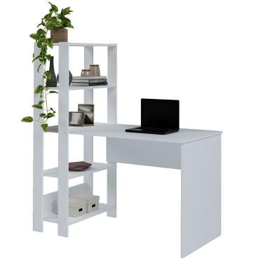 Imagem de Mesa Para Computador Match Artely Com 3 Prateleiras - 4371 Branco