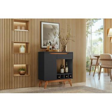 Imagem de Aparador Adega 1 Porta 1 Gaveta Retrô Tóquio Móveis - Olivar