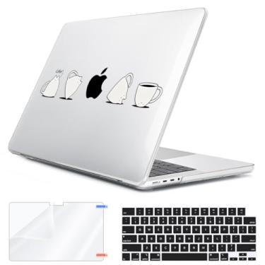 Imagem de HOHAIYOO Capa para MacBook Pro de 14 polegadas 2024 2023 2022 2021 M4 M3 M2 M1 A3112 A3185 A3401 A2918 A2992 A2779 A2442 Retina Display e Touch ID, capas rígidas com teclado Capa e protetor de tela