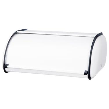 Imagem de Porta Pão Branco Caixa Metal Guarda Pães Pão De Queijo Bolo