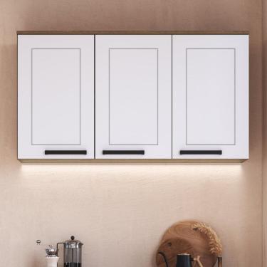 Imagem de Armário para Cozinha 3 Portas Provençal Jequitiba/Branco