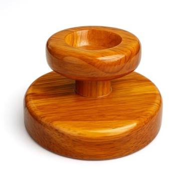 Imagem de Suporte Porta Velas Castiçal Em Madeira Pinus Cor:Pinus Com Verniz Mel;Tamanho:10x10 cm